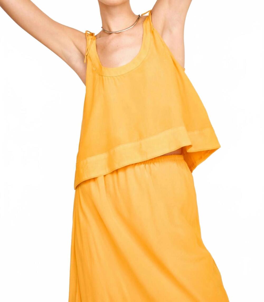 NEW MIRTH siena silk tank top in marigold